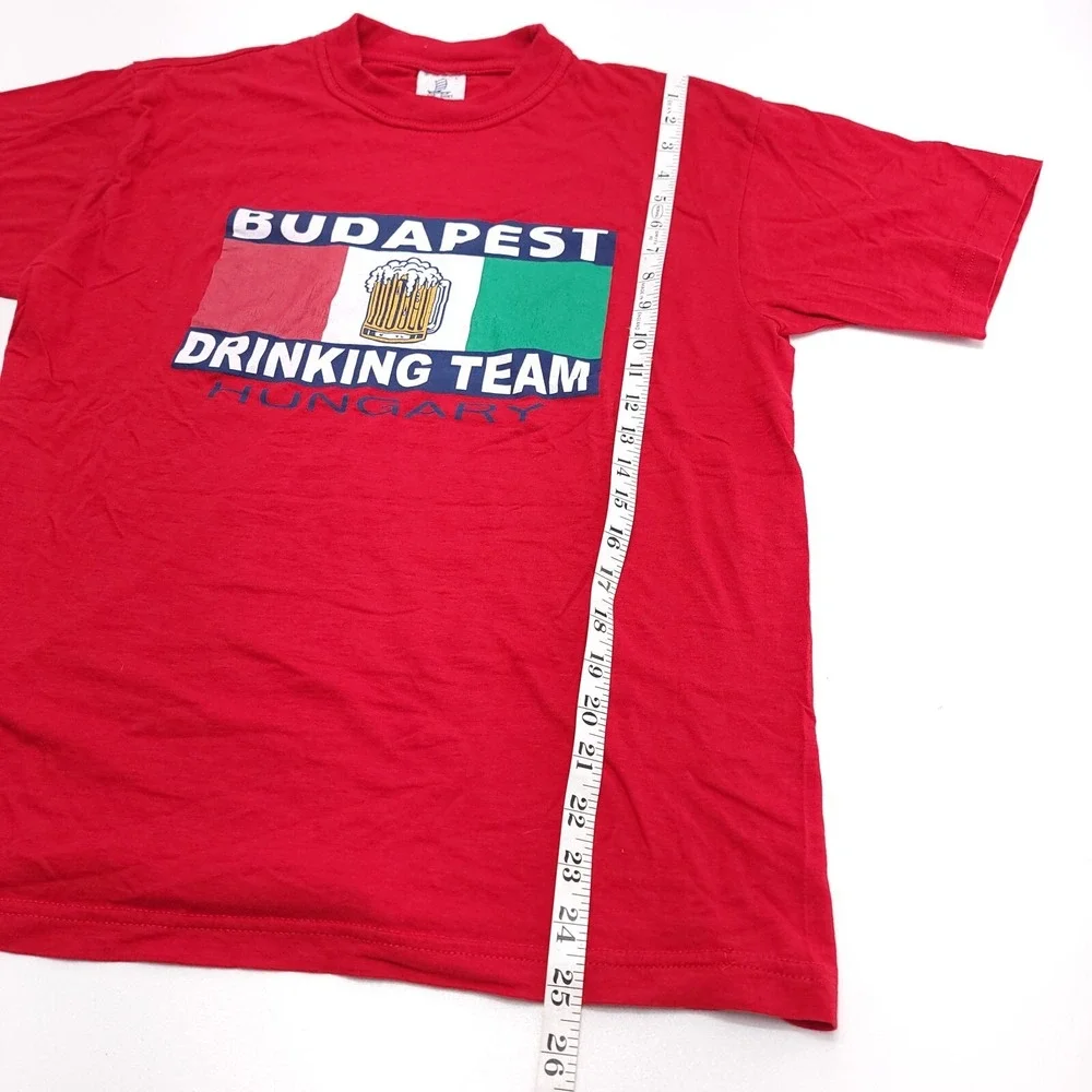 Beer T-Shirt‎ BUDAPEST DRINKING TEAM Hungary Flag Red Sz Large